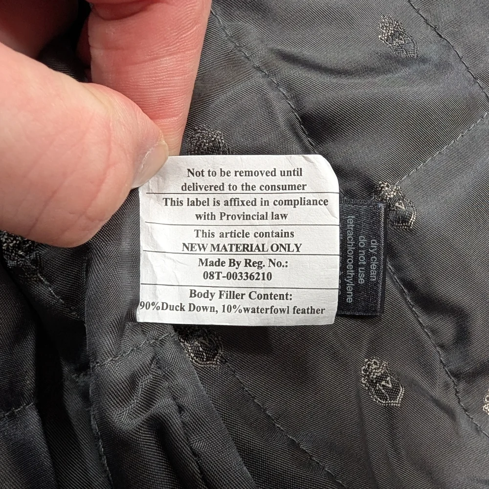 John Varvatos Jacket Mens M Black Quilted Down Puffer Full Zip Hood Moto - Picture 7 of 11